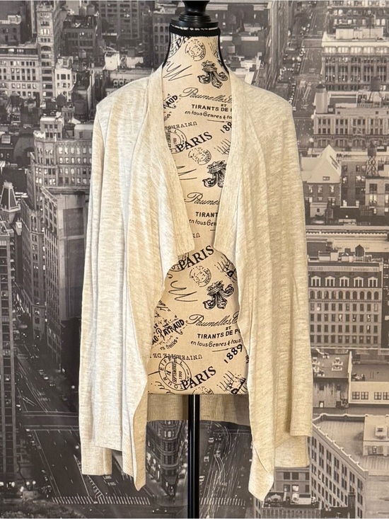 Ann Taylor LOFT Sweaters - Ann Taylor LOFT Linen Blend Open Front Cardigan Sweater in Oatmeal Beige